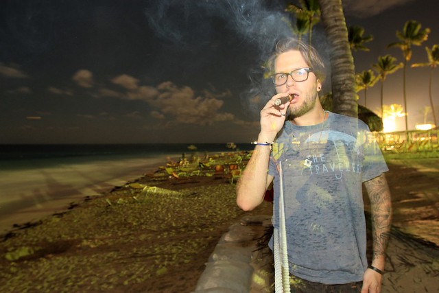 Long exposure beach selfie