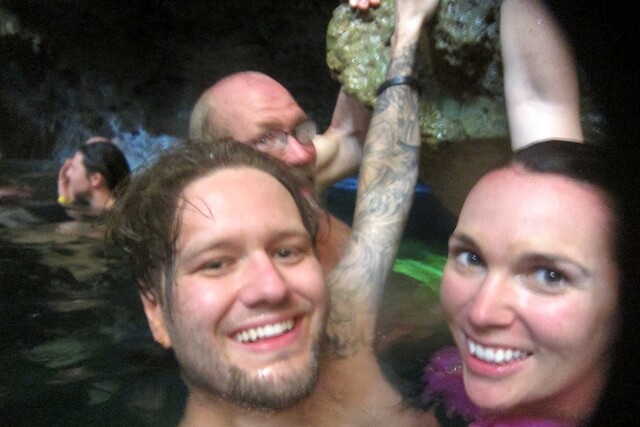 Cave swimmin selfie