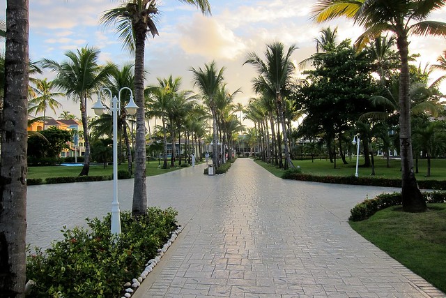 Walking through the Ocean Blue Resort