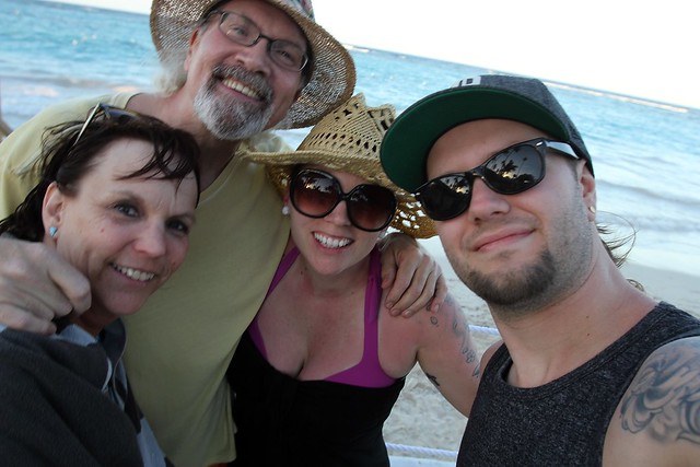 Family chillin on the beach