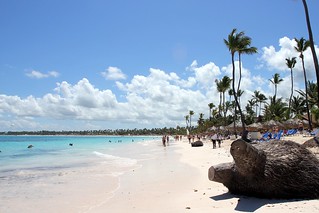 Looking down Bavaro Beach