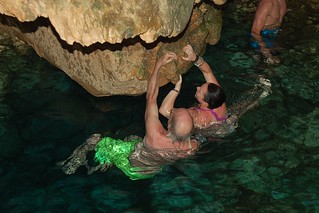 Swimming in the cave