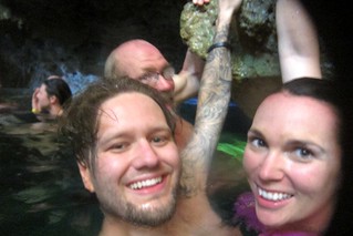 Derek Brooks and Kari Brooks - Cave swimmin selfie