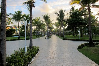 Walking through the Ocean Blue Resort