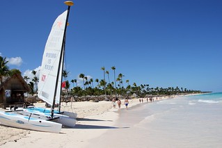 Looking down Bavaro Beach