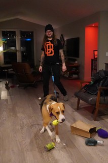 Test driving the waist leash