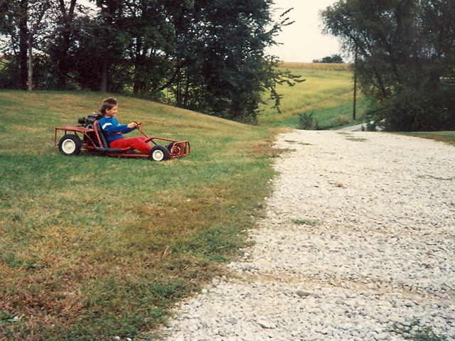 My dad got so mad when we threw rocks in the yard...