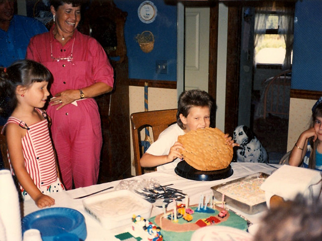 Mom always made me a birthday cookie... and apparently a race track cake