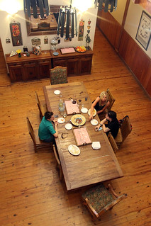 Hanging out in our hotel lobby