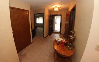The old entryway and its odd use of space.