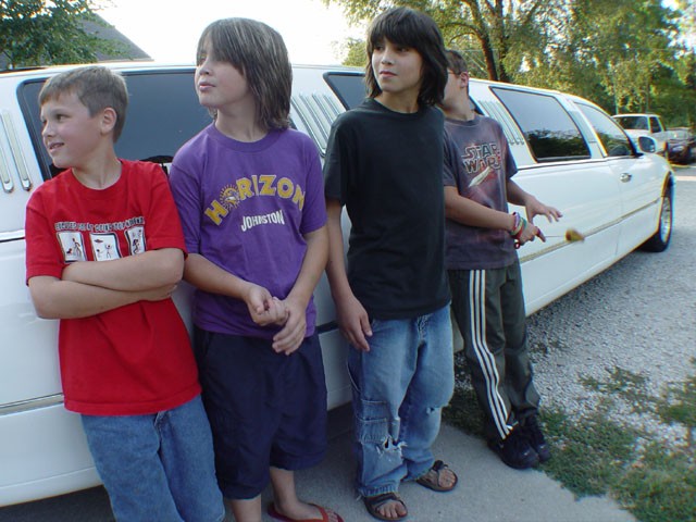 The kids and the limo