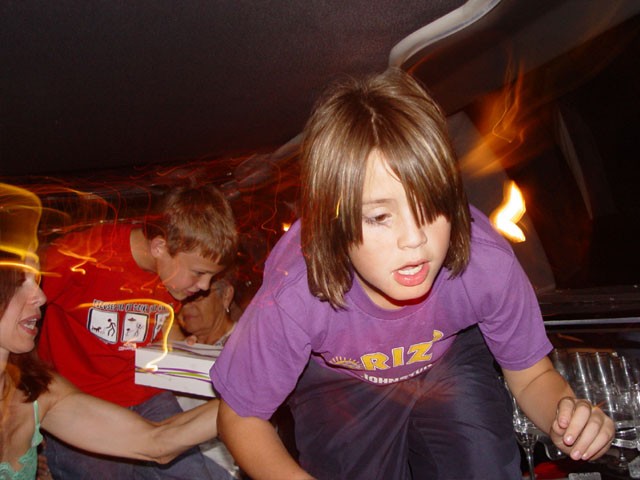 Ethan exiting the limo