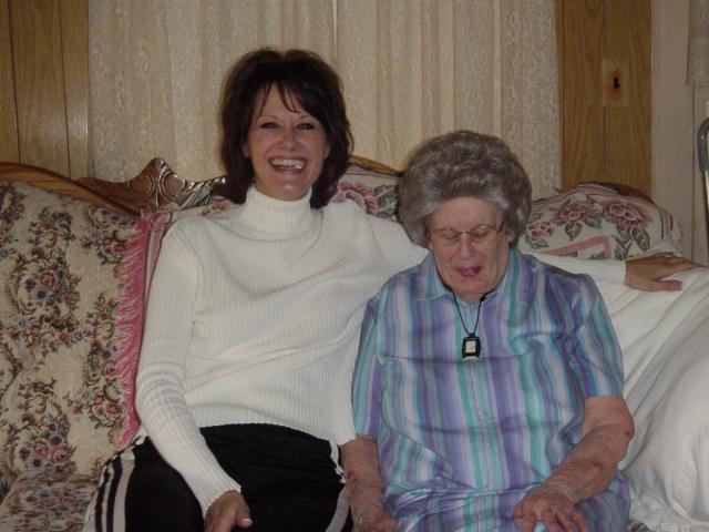 Mom and Grandma Lee laughing about something