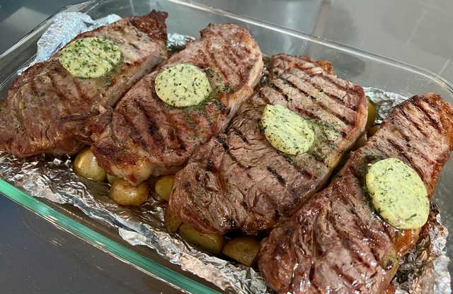 Grilled some ny strips too long