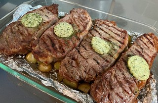 Grilled some ny strips too long