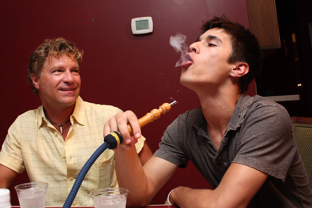 Anthony smoking the hookah