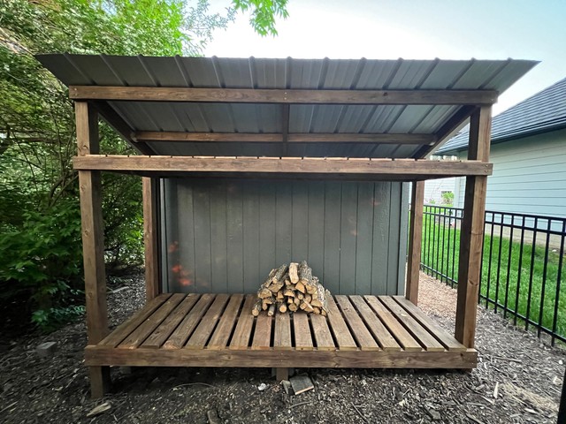 Roof on and kindling shelf added
