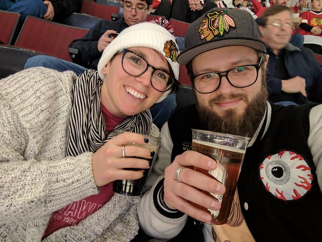Kari got us Blackhawks tickets for Christmas