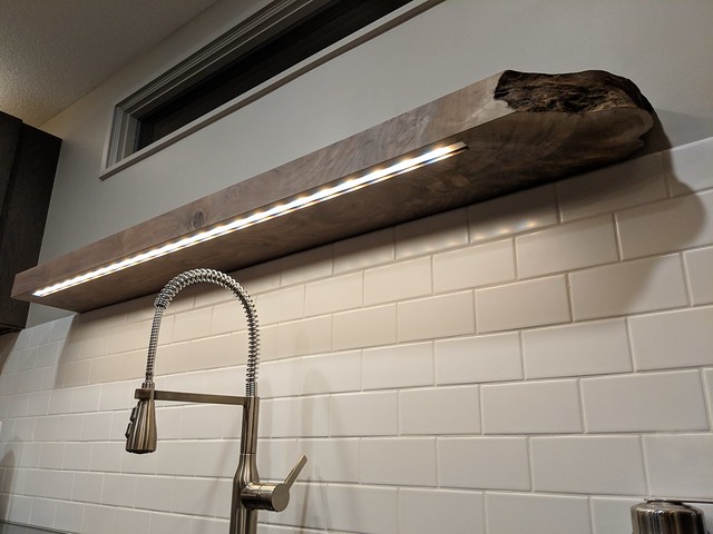 Lights mounted... it looks bad from this angle, but the frosted diffuser really helped a ton.