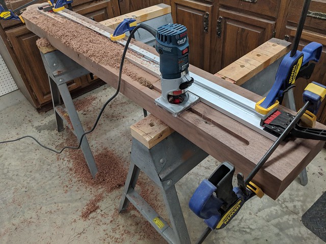 Routing out a channel to conceal some strip lighting