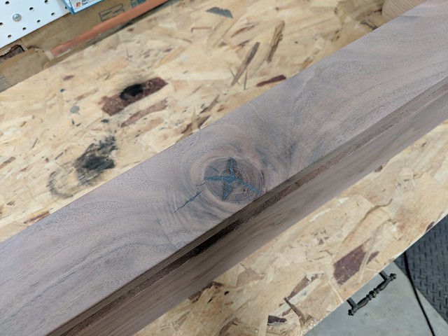 The front knot sanded down.