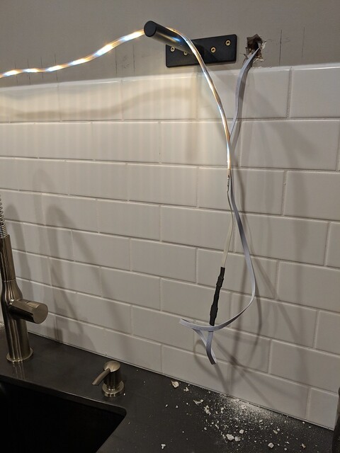 Got the low voltage wire extensions shrink wrapped and ran through the wall...