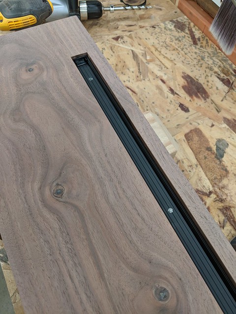 To clean up the light strip and distribute the light a bit more uniformly, I also added some aluminum channel with a frosted diffuser.