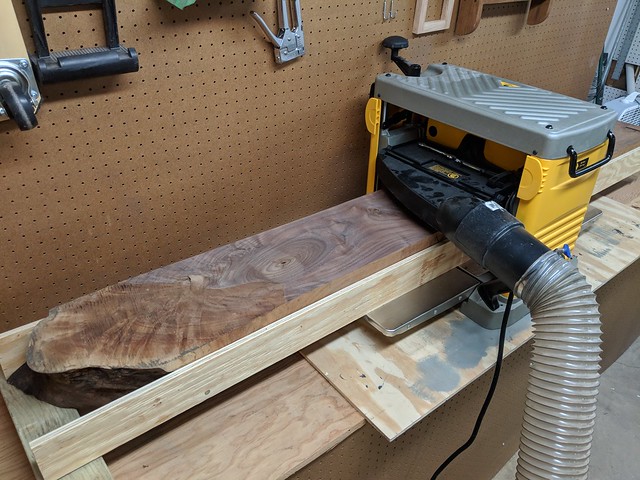 After a couple passes through the planer, I started to get a feel for how pretty the grain was.