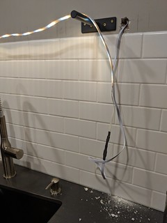 Tech - Got the low voltage wire extensions shrink wrapped and ran through the wall...