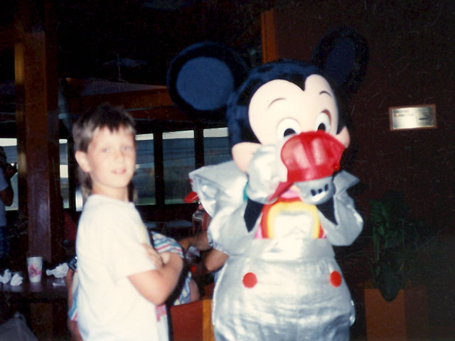 Getting my hat signed by Mickey