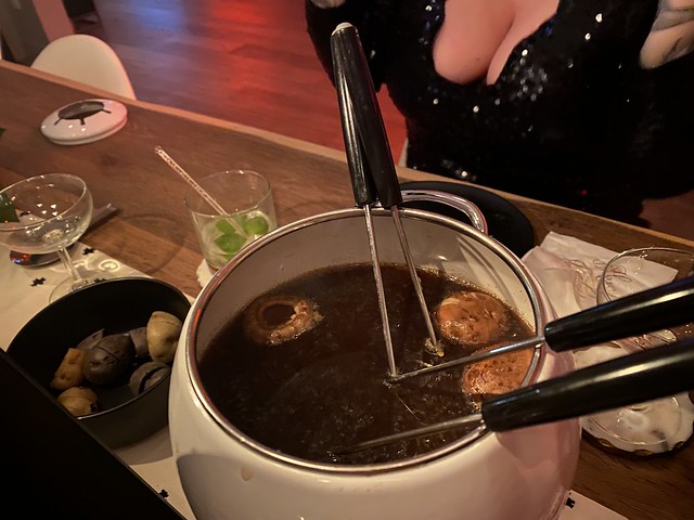 Cookin stuff in broth