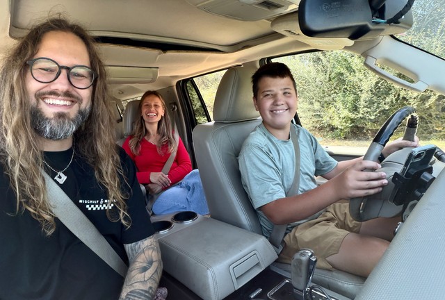 Catchin a ride with David!