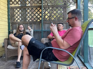Nathan D - We spent a lot of time chillin and bullshitting on this back patio