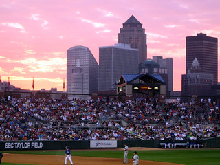Sunset - iCubs Sunset and Des Moines Skyline