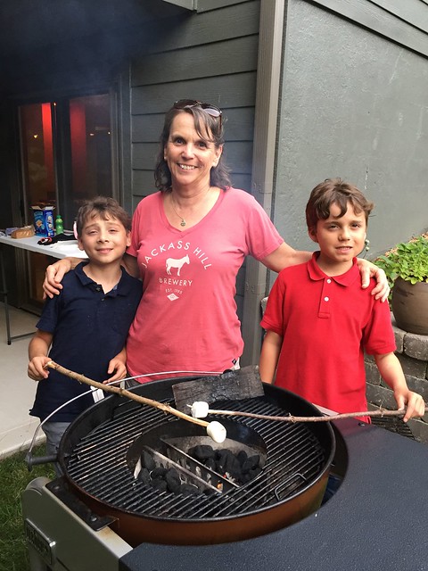 Roastin marshmallows over the grill, heh
