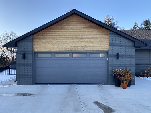 The stock paint is a bit off, but... we got a new garage door!