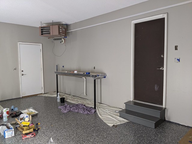 Gettin the front and side walls painted to prep for plumbing