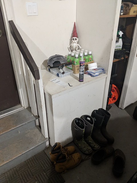 There was also this little bin next to the door that just wound up collecting junk. So I decided to kill that too.