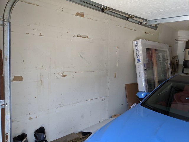 After I removed the cabinets, I learned that the walls weren't insulated.... so, since the cabinet wall was all torn up anyway, I decided to insulate and redo it