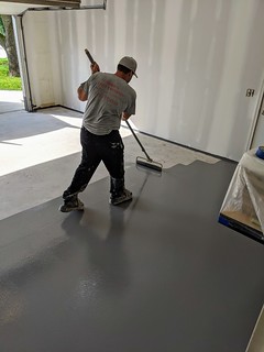Base layer of epoxy going down