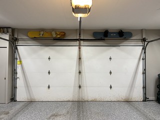 Old, rusty garage door