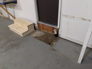 Old garage floor and old laundry room drain (which I eventually tie into for the garage sink)