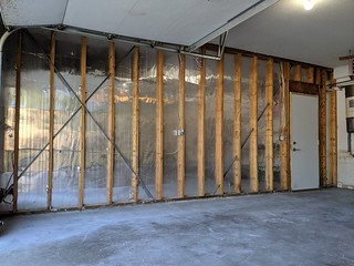 Torn up drywall: removed.