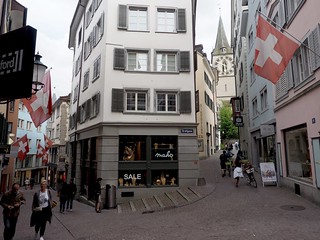 Walking the pedestrian streets of Zurich