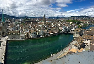 Skyline - Zurich from the top of Grossmunster church