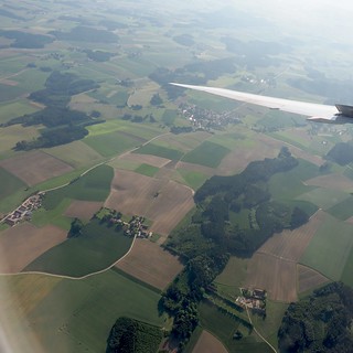 Farmland flying into Munich