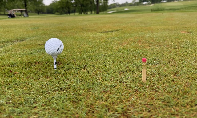 The pencil didn't quite work for a tee