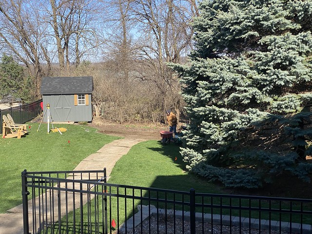 when you tell the landscaping company to not mess up your lawn, they make a nice lil track of plywood