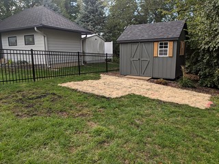 Tryin to get some more grass out by the garden shed...