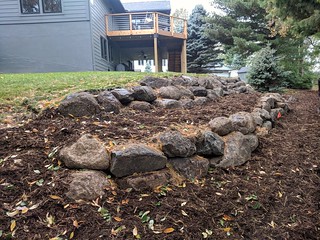Boulder walls on the back hill